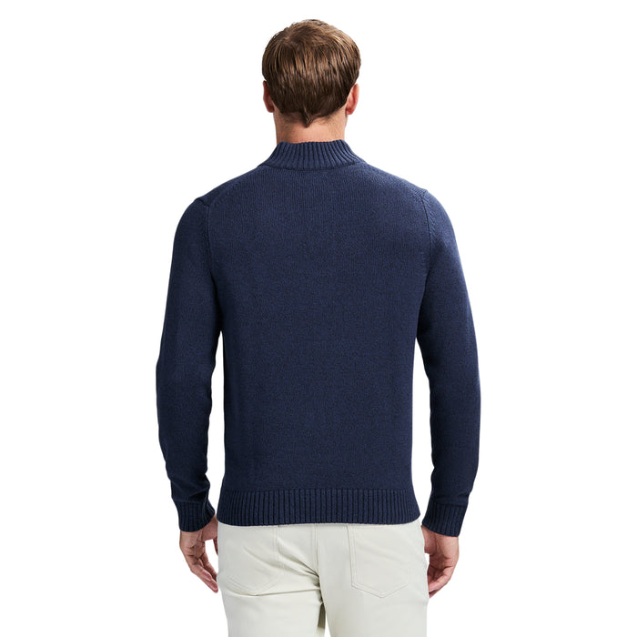 Izod HOLIDAY BUTTON MOCK SWEATER - NAVY BLAZER