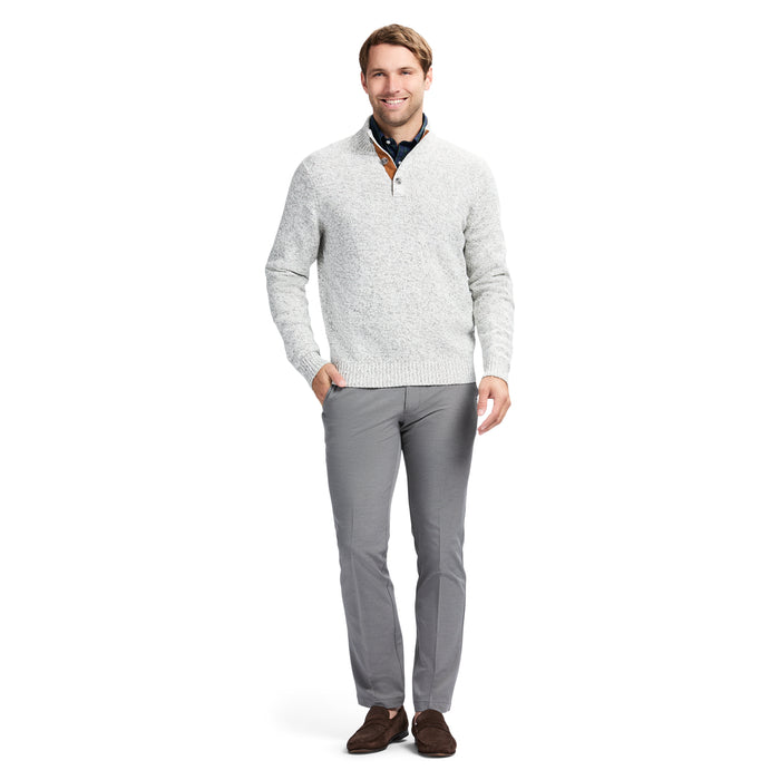Izod HOLIDAY BUTTON MOCK SWEATER - VANILLA ICE