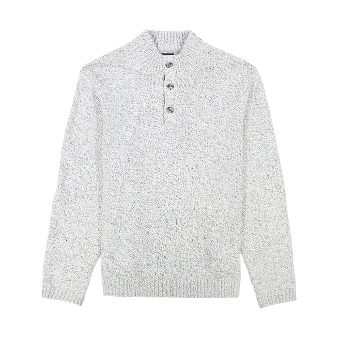 Izod HOLIDAY BUTTON MOCK SWEATER - VANILLA ICE