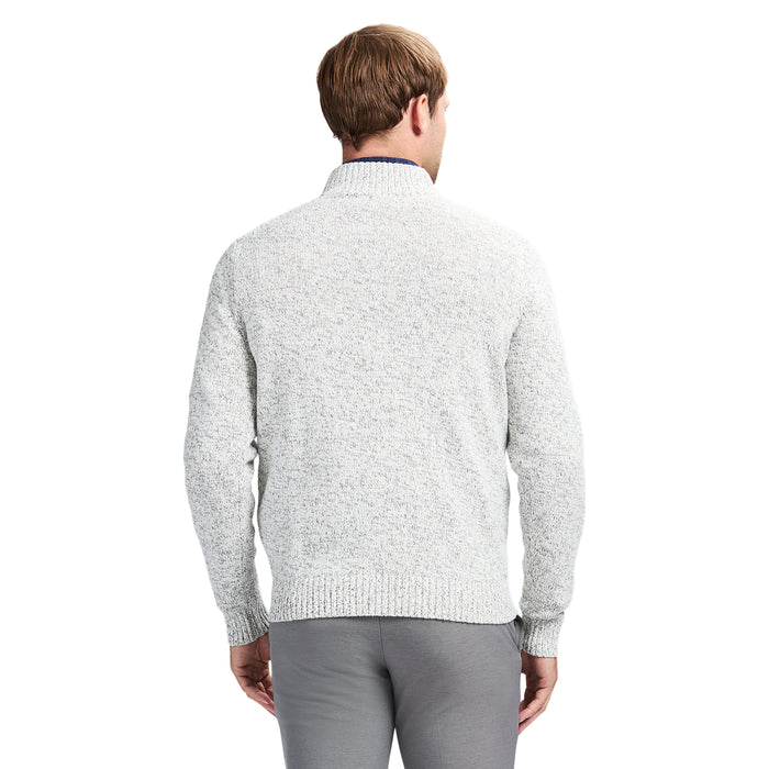 Izod HOLIDAY BUTTON MOCK SWEATER - VANILLA ICE