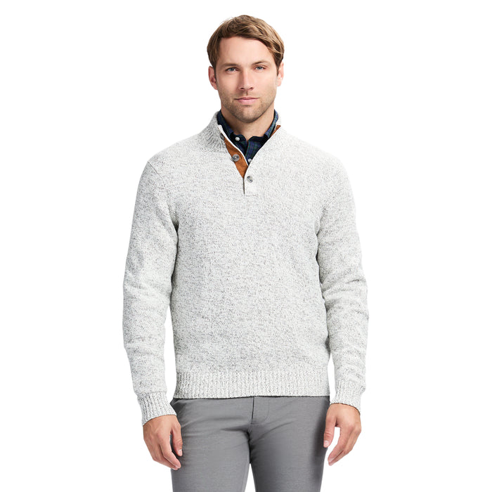 izod HOLIDAY BUTTON MOCK SWEATER - VANILLA ICE