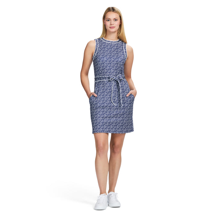 Izod LILIAN PIPED A-LINE DRESS - MEDIEVAL BLUE