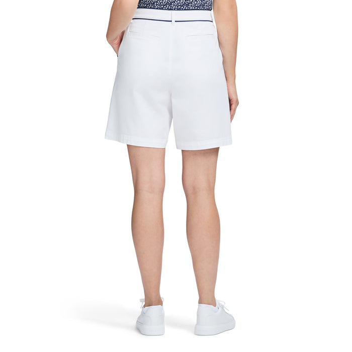 Izod MARTINA PIPED TWILL SHORT - BRIGHT WHITE