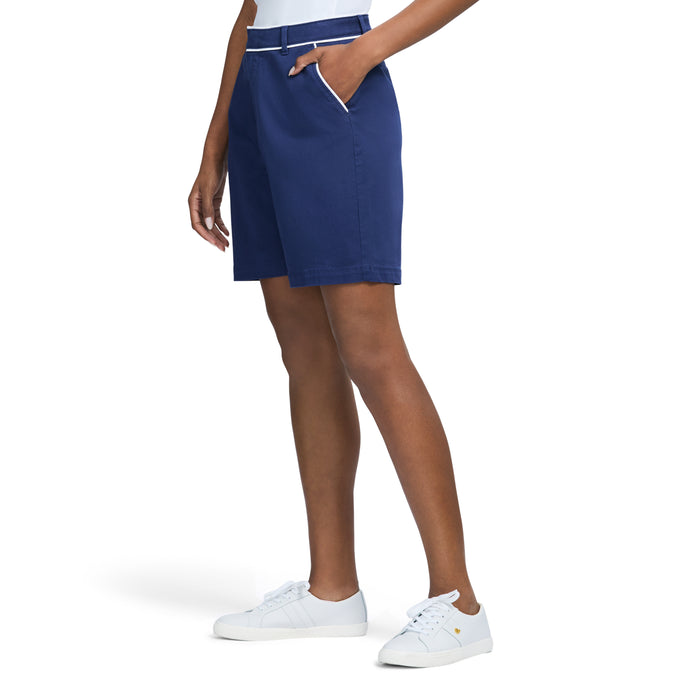 Izod MARTINA PIPED TWILL SHORT - MEDIEVAL BLUE