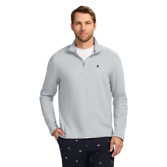 izod PERFORMANCE COMFORT QUARTER ZIP - SMOKED PEARL