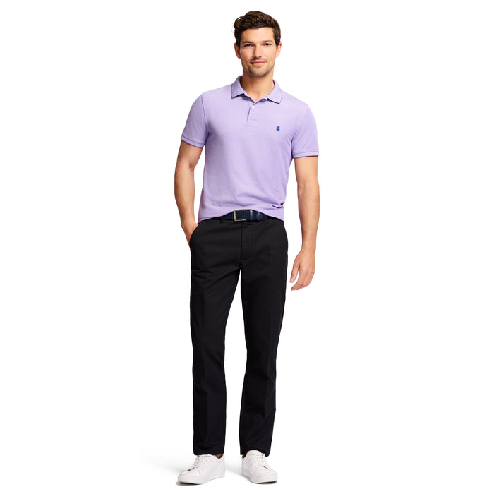 Izod PERFORMANCE FLAT FRONT CHINO PANTS - BLACK
