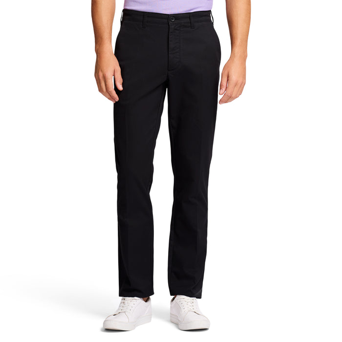 izod PERFORMANCE FLAT FRONT CHINO PANTS - BLACK