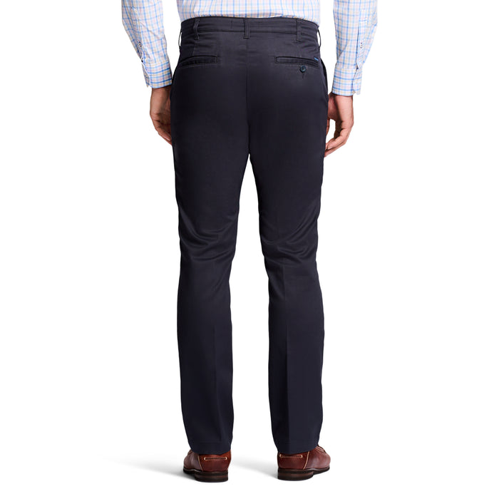 Izod PERFORMANCE FLAT FRONT CHINO PANTS - NAVY