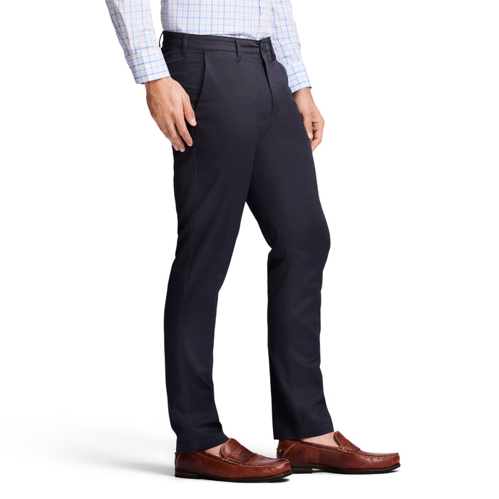 Izod PERFORMANCE FLAT FRONT CHINO PANTS - NAVY