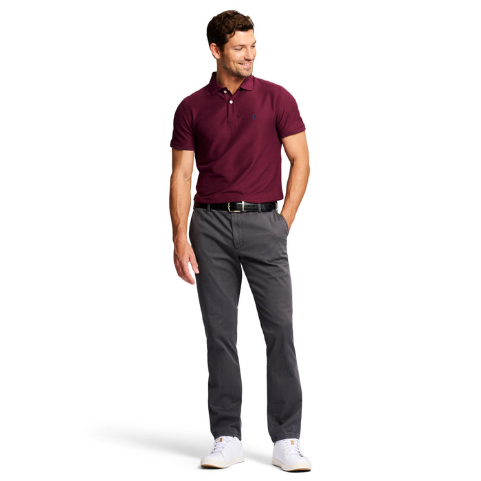 Izod SALTWATER FLAT FRONT CHINO PANT - ASPHALT