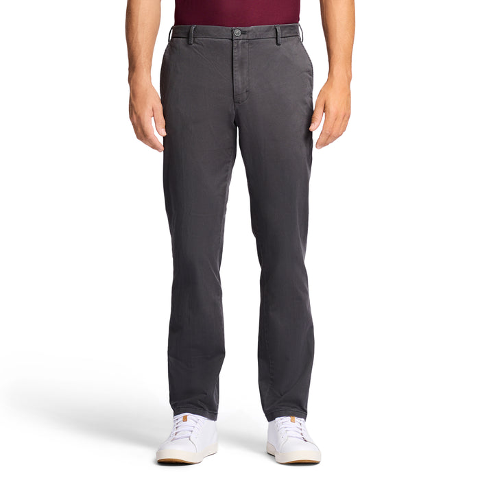 izod SALTWATER FLAT FRONT CHINO PANT - ASPHALT