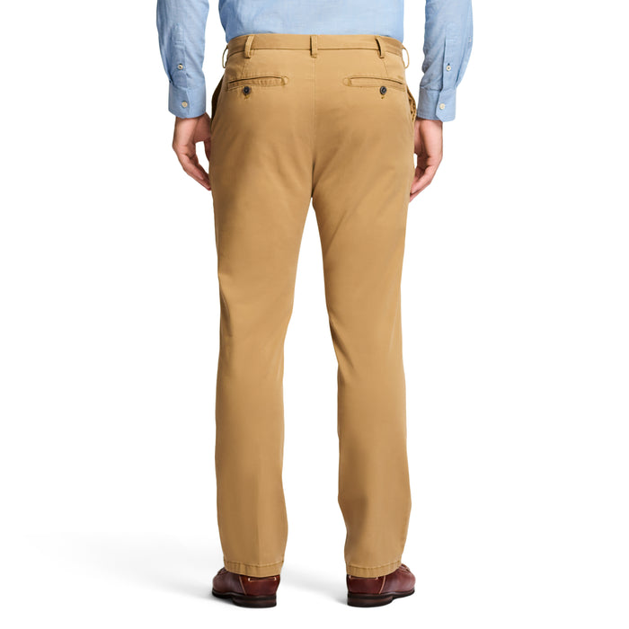 Izod SALTWATER FLAT FRONT CHINO PANT - COGNAC