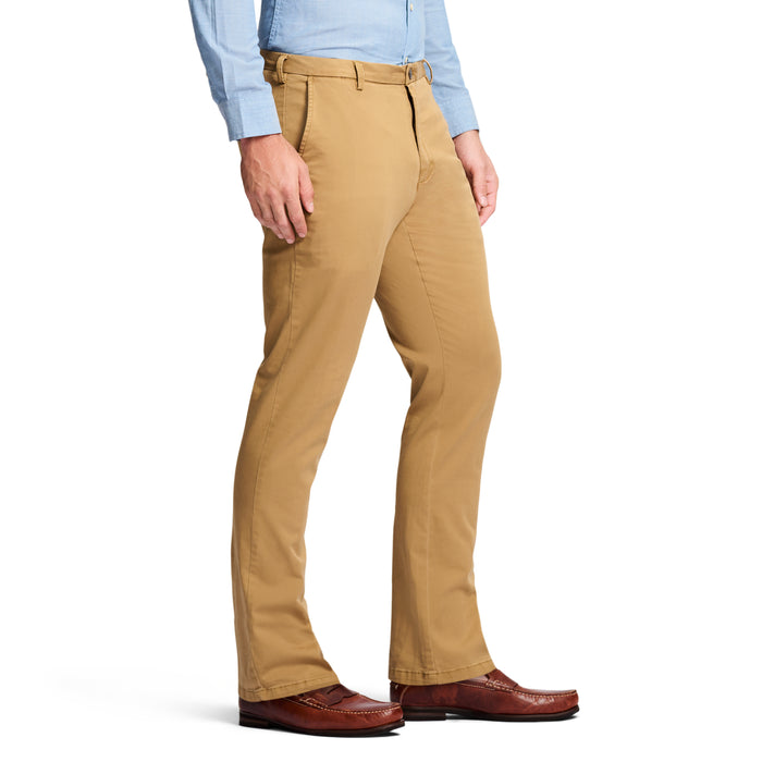 Izod SALTWATER FLAT FRONT CHINO PANT - COGNAC
