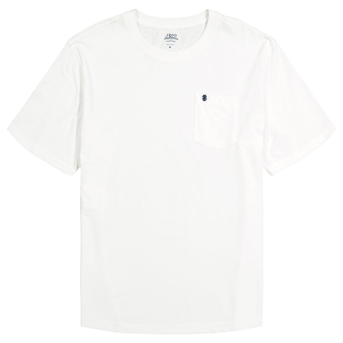 Izod SALTWATER SOFT WASH POCKET TEE - BRIGHT WHITE