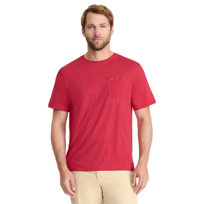 izod SALTWATER SOFT WASH POCKET TEE - GLOSSY RED