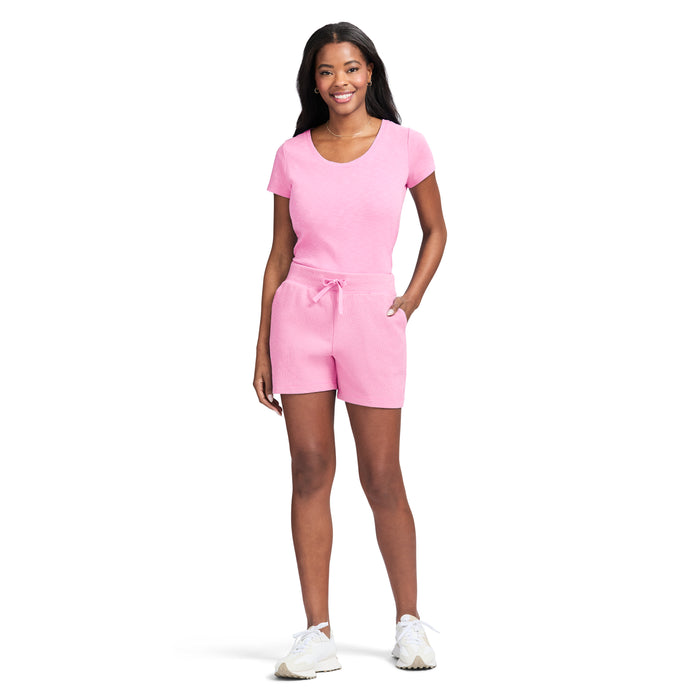 Izod SHARA PULL-ON SLUB SHORT - SACHET PINK
