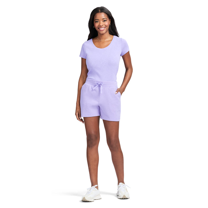 Izod SHARA PULL-ON SLUB SHORT - VIOLET TULIP