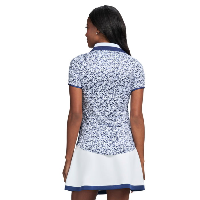 Izod STELLA PRINTED SHORT-SLEEVE POLO - BRIGHT WHITE