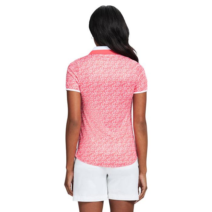 Izod STELLA PRINTED SHORT-SLEEVE POLO - CAYENNE