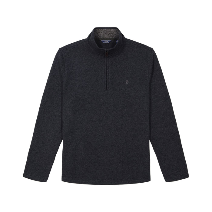 Izod SWEATER FLEECE QUARTER ZIP - BLACK