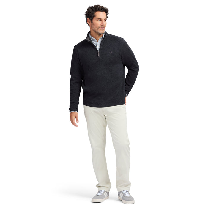 Izod SWEATER FLEECE QUARTER ZIP - BLACK