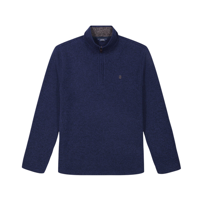 Izod SWEATER FLEECE QUARTER ZIP - NAVY BLAZER