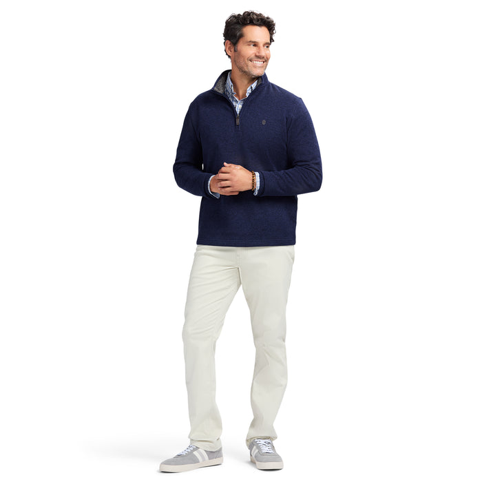 Izod SWEATER FLEECE QUARTER ZIP - NAVY BLAZER