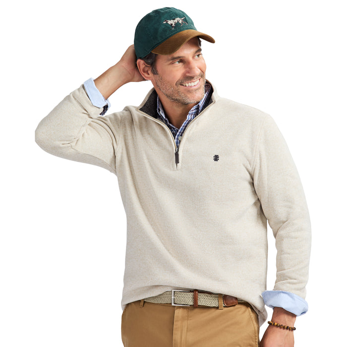 Izod SWEATER FLEECE QUARTER ZIP - ROCK HTHR