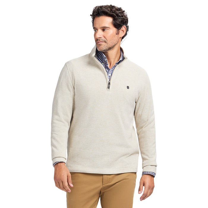 izod SWEATER FLEECE QUARTER ZIP - ROCK HTHR