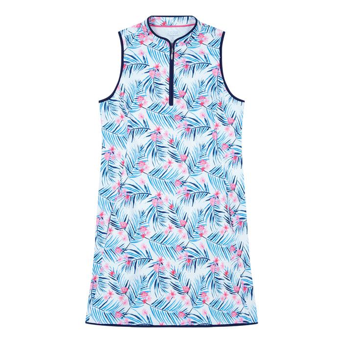 Izod LOLA PERFORMANCE STRETCH ZIP ATHLETIC DRESS - BRIGHT WHITE