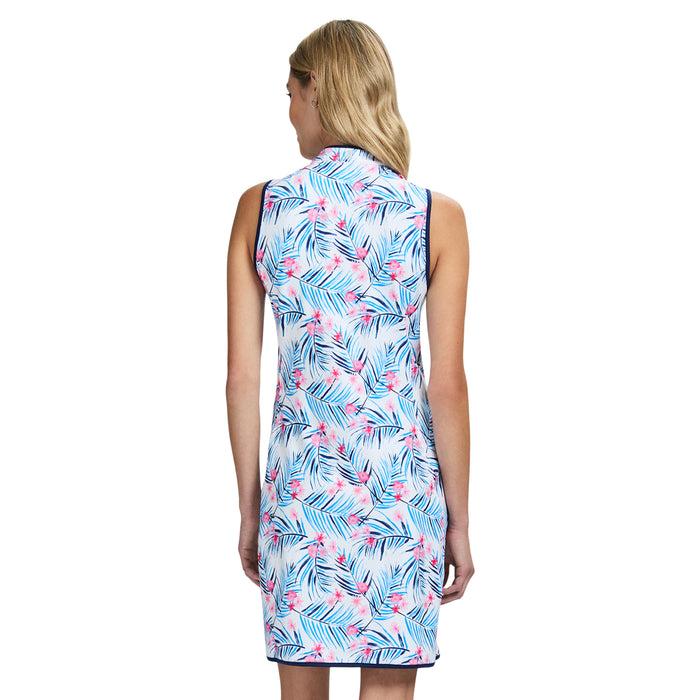 Izod LOLA PERFORMANCE STRETCH ZIP ATHLETIC DRESS - BRIGHT WHITE