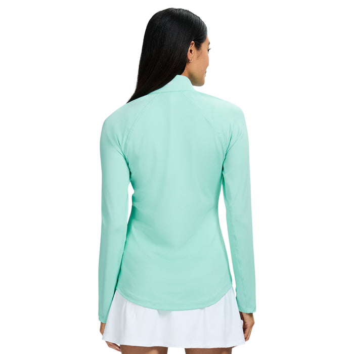 Izod PALOMA PERFORMANCE STRETCH LONG SLEEVE 1/4 ZIP PULLOVER - ICE GREEN