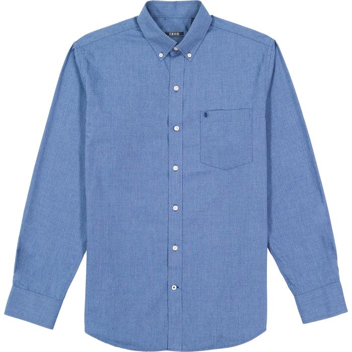 Izod PERFORMANCE COMFORT LONG SLEEVE BUTTON DOWN SHIRT - ESTATE BLUE