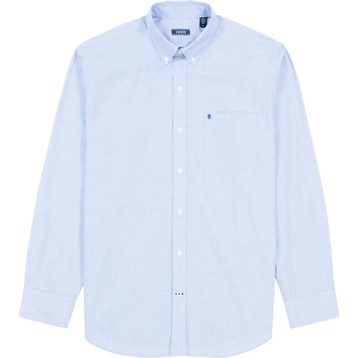 Izod PERFORMANCE COMFORT LONG SLEEVE BUTTON DOWN SHIRT - MAZARINE BLUE