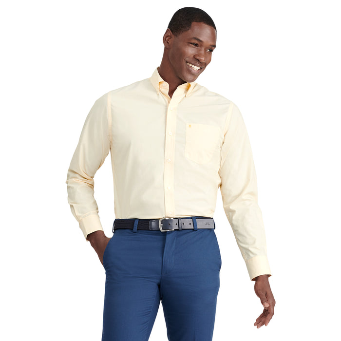 izod PERFORMANCE COMFORT LONG SLEEVE BUTTON DOWN SHIRT - GOLDEN CREAM