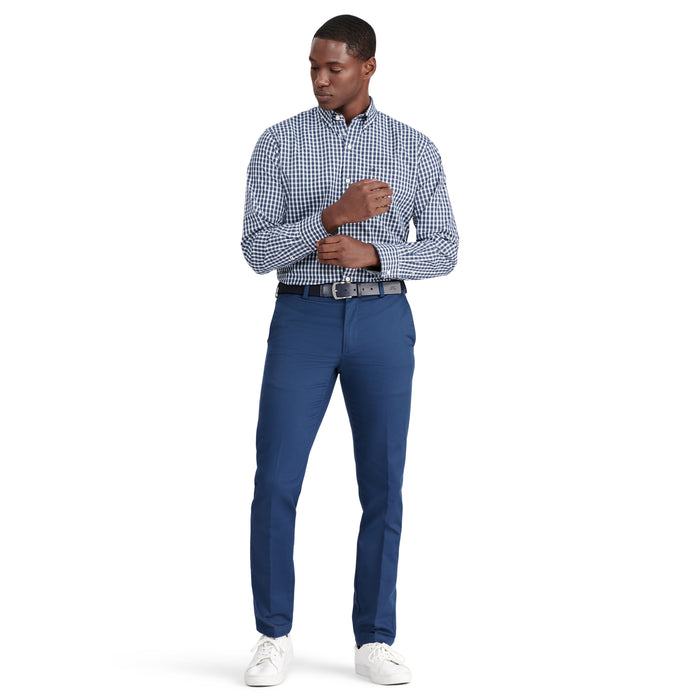 Izod PERFORMANCE COMFORT LONG SLEEVE PLAID BUTTON DOWN SHIRT - BLACK