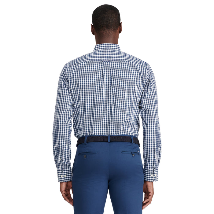 Izod PERFORMANCE COMFORT LONG SLEEVE PLAID BUTTON DOWN SHIRT - BLACK