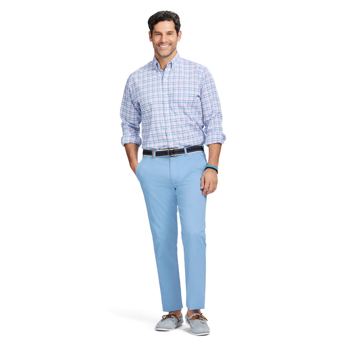 Izod PERFORMANCE COMFORT LONG SLEEVE PLAID BUTTON DOWN SHIRT - FAIRY TALE