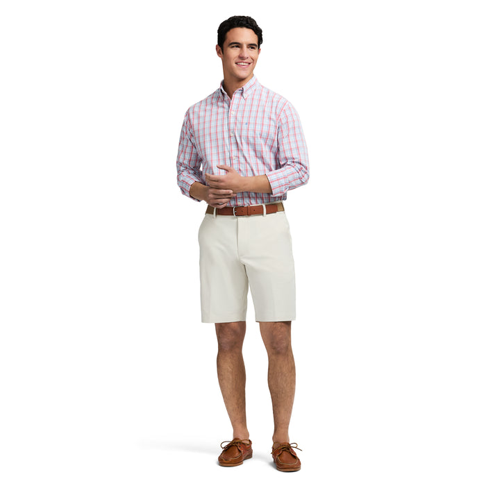 Izod PERFORMANCE COMFORT LONG SLEEVE PLAID BUTTON DOWN SHIRT - MAUVEGLOW