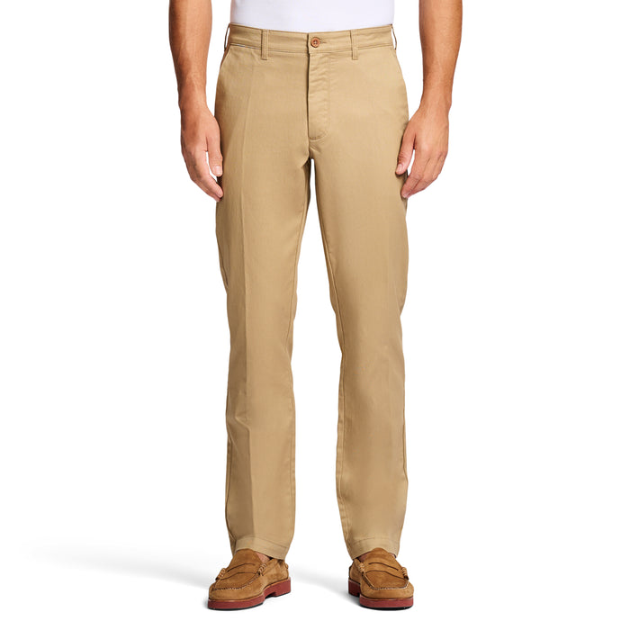 izod PERFORMANCE FLAT FRONT CHINO PANTS - CEDARWOOD KHAKI