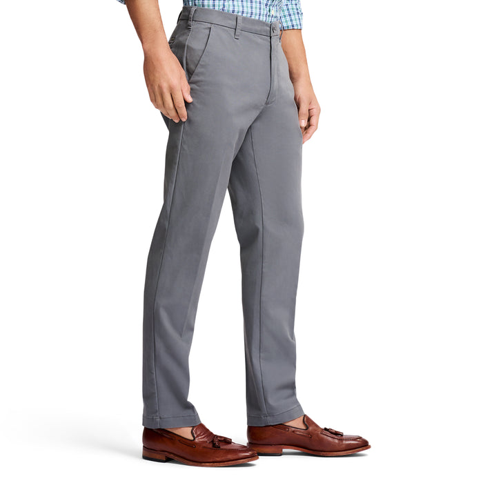 Izod PERFORMANCE FLAT FRONT CHINO PANTS - SMOKED PEARL