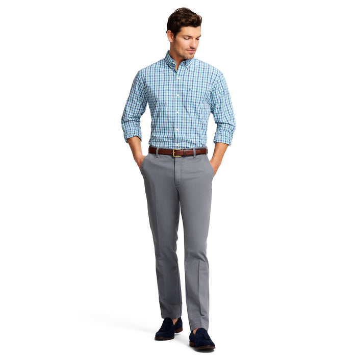 Izod PERFORMANCE FLAT FRONT CHINO PANTS - SMOKED PEARL