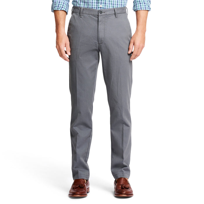 izod PERFORMANCE FLAT FRONT CHINO PANTS - SMOKED PEARL