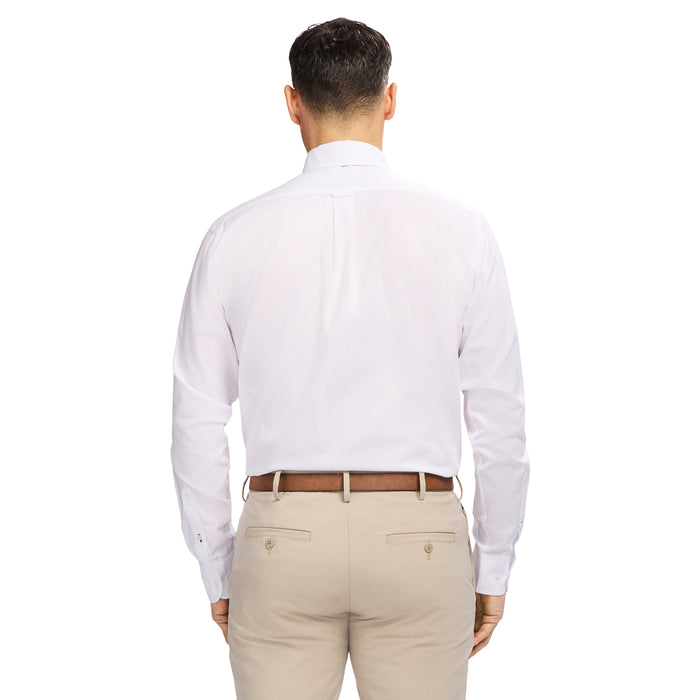 Izod PINPOINT OXFORD BUTTON DOWN DRESS SHIRT - BRIGHT WHITE
