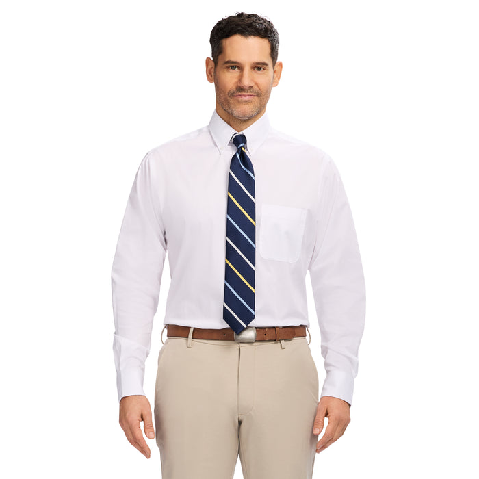 izod PINPOINT OXFORD BUTTON DOWN DRESS SHIRT - BRIGHT WHITE