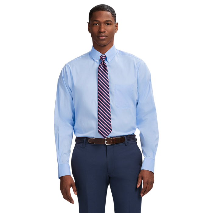 izod PINPOINT OXFORD BUTTON DOWN DRESS SHIRT - CORNFLOWER BLUE