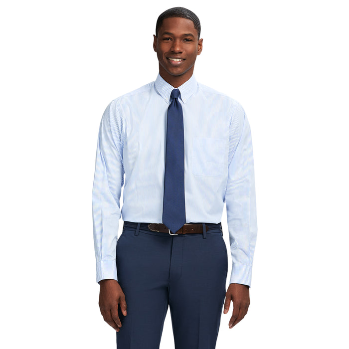 izod PINPOINT OXFORD BUTTON DOWN DRESS SHIRT - CORNFLOWER BLUE