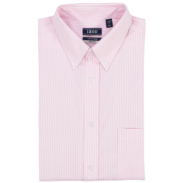 Izod PINPOINT OXFORD BUTTON DOWN DRESS SHIRT - LILAC SACHET
