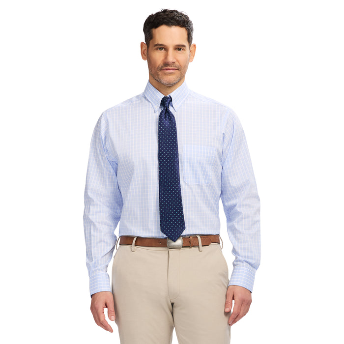 izod PINPOINT OXFORD BUTTON DOWN DRESS SHIRT - TH LIGHT BLUE