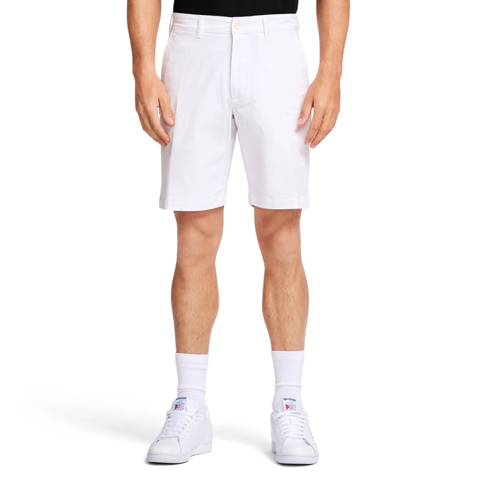izod SALTWATER 9.5" FLAT FRONT CHINO SHORT - BRIGHT WHITE
